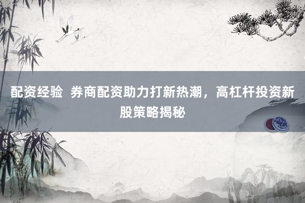 配资经验  券商配资助力打新热潮，高杠杆投资新股策略揭秘