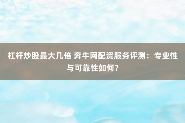 杠杆炒股最大几倍 奔牛网配资服务评测：专业性与可靠性如何？
