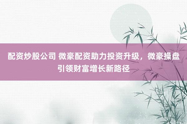 配资炒股公司 微豪配资助力投资升级，微豪操盘引领财富增长新路径